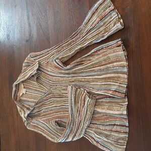 Anthropologie Earthy Striped Button Down Shirt